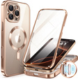 Etui do iPhone 16 Pro, MagSafe Full Body z szkłem na ekran, Desert Gold