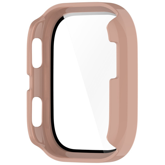 Etui z hartowanym szkłem do Amazfit Bip 6 – pełna ochrona 2w1 - różowe