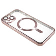 Zestaw Etui do iPhone 14, MagSafe Hybrid, różowe + Szkło