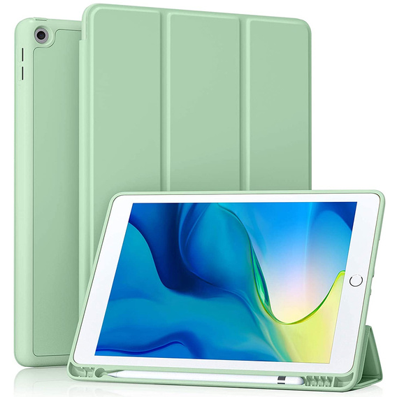 Etui do iPad 10.2" 2021/2020/2019 (9/8/7 gen.), z miejscem na rysik, Jasnozielone