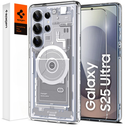 Etui Spigen do Samsung Galaxy S25 Ultra, MagSafe Ultra Hybrid, Zero One białe + Szkło Hartowane 9H