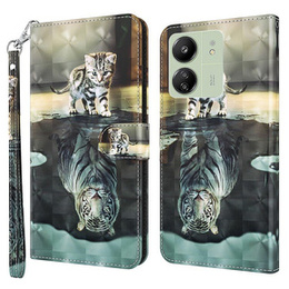 Etui z klapką do Xiaomi Redmi 13C / Poco C65, Wallet, Cat & Tiger