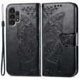 Etui z klapką do Samsung Galaxy A13 4G, Butterfly, czarne