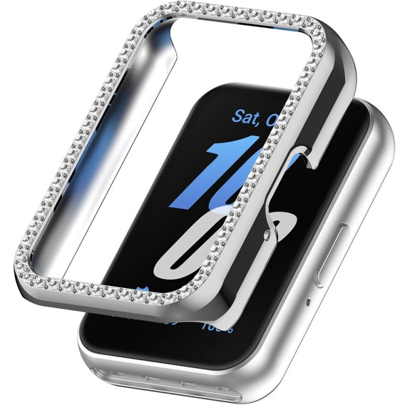 Etui z Diamentami do Samsung Galaxy Fit 3, Srebrne