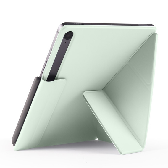 Magnetyczne etui origami do Samsung Galaxy Tab S10 Lite / S10 FE / S9 FE / S9 – jasnozielone