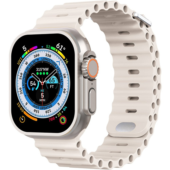 Pasek Silikonowy do Apple Watch 1/2/3/4/5/6/7/8/9/10/11/SE Ultra 1/2/3 42/44/45/46/49mm, Beżowy