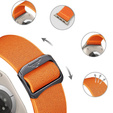 Pasek Nylonowy do Apple Watch 1/2/3/4/5/6/7/8/9/10/11/SE Ultra 1/2/3 42/44/45/46/49mm, elastyczny, Pomarańczowy