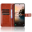 Etui z klapką do TCL 40 NxtPaper, Crazy Horse Wallet, brązowe