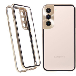 Etui do Samsung Galaxy S22, Magnetic Dual Glass, złote
