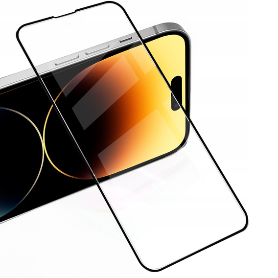 2x Szkło Hartowane do iPhone 14 Pro, ERBORD 3D pełne, szybka na cały ekran