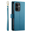 Etui z klapką do Oppo Reno 13F 5G, Wallet Zipper Pocket, niebieskie