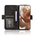 Etui z klapką do Motorola Edge 50 Ultra, Card Slot, czarne