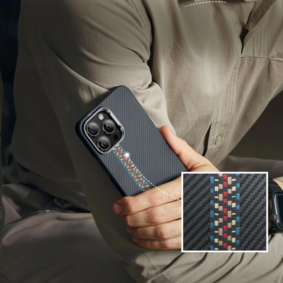 Etui do iPhone 16 Pro Max, Carbon Fiber MagSafe, czarne
