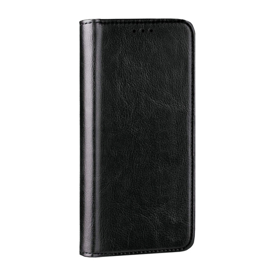 Etui do Samsung Galaxy A54 5G, skórzane book case, czarne + szkło