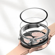 2w1 Etui + Szkło Hartowane do Samsung Galaxy Watch 7 44mm, Srebrne