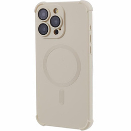 Etui silikonowe do iPhone 15 Pro Max, Magnetic, do MagSafe, beżowe