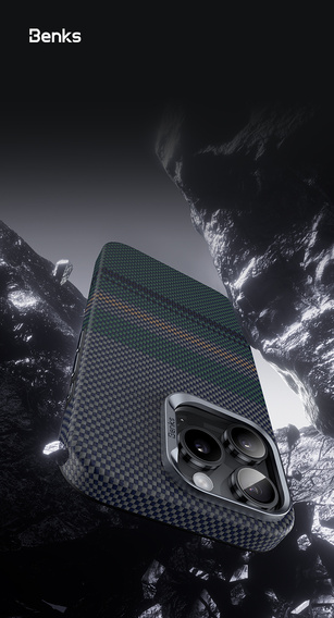 Etui BENKS Kevlar do iPhone 16 Pro, Magnetic Armor Pro Aurora 600D CC65, do MagSafe, Camera Control Button