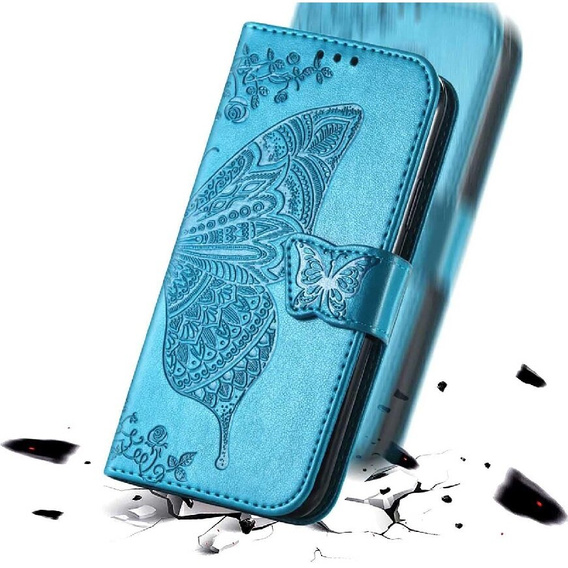 Etui z klapką do Realme Note 50, Butterfly, niebieskie