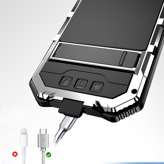 Etui pancerne do iPhone 16E, R-JUST, srebrne