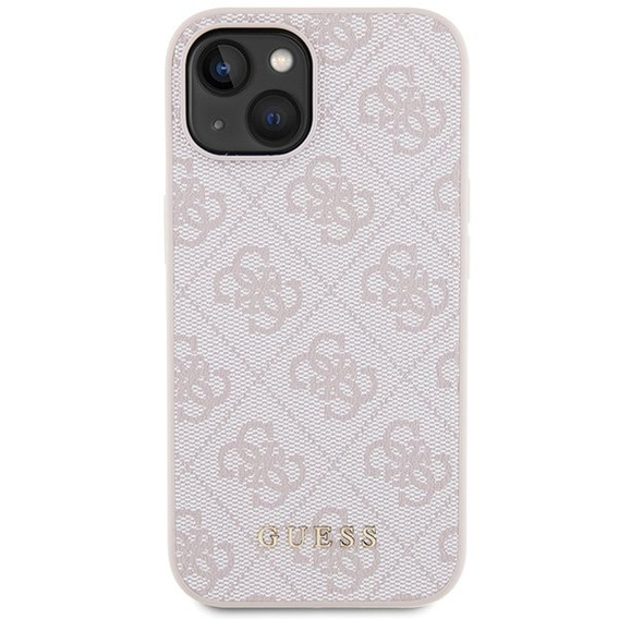 Etui GUESS do iPhone 15 Plus, 4G Metal Gold Logo, różowe