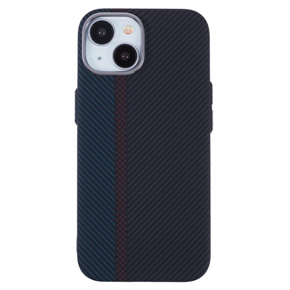 Etui do iPhone 14, Carbon Fiber MagSafe, czarne / niebieskie