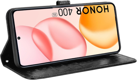 Etui z klapką do Honor 400 5G, Wallet Rhombus, czarne