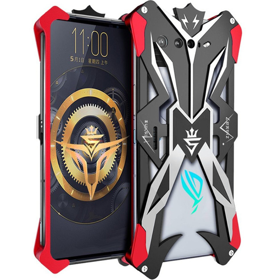 Etui pancerne do Asus ROG Phone 7 5G, Aluminum Alloy, czarne / czerwone