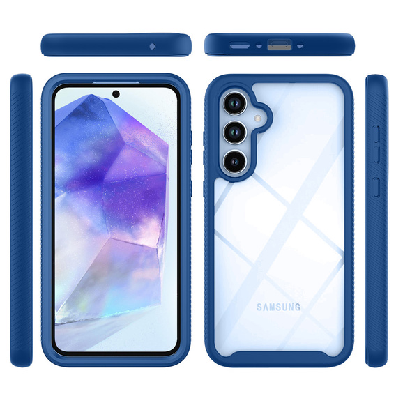 Etui do Samsung Galaxy A55 5G, Shockproof, z folią, niebieskie