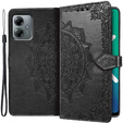 Etui z klapką do Motorola Moto G14, Mandala, czarne