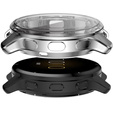 2w1 Etui z Osłoną Silikonową na ekran do Garmin Venu 2 Plus, Srebrne