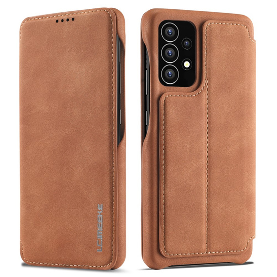 Etui z klapką do Samsung Galaxy A53 5G, LC.IMEEKE, brązowe