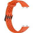 Pasek Silikonowy do Huawei Band 8 / Huawei Band 9 / Huawei Band 10, z dziurkami, Pomarańczowy