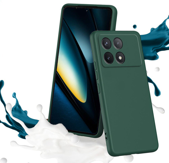 Etui do Xiaomi Poco F6 Pro, Silicone Lite, ciemnozielone