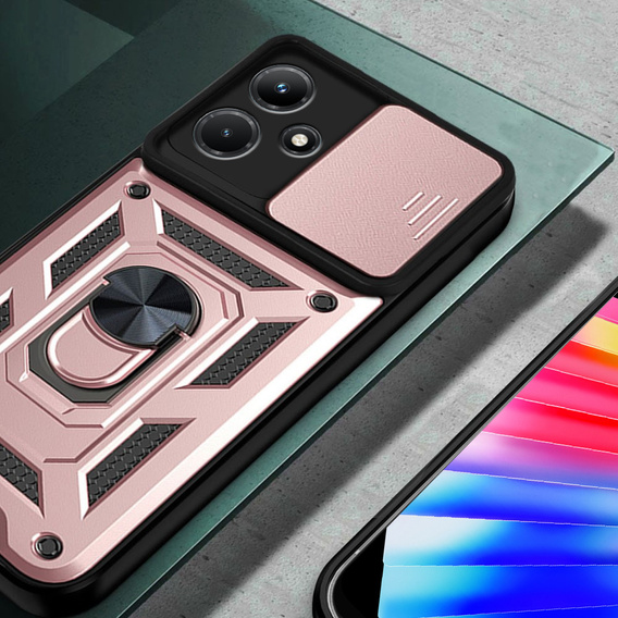 Etui pancerne do Infinix Hot 30i, CamShield Slide, różowe rose gold