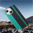 Etui do iPhone 15, Carbon Fiber MagSafe, czarne / niebieskie