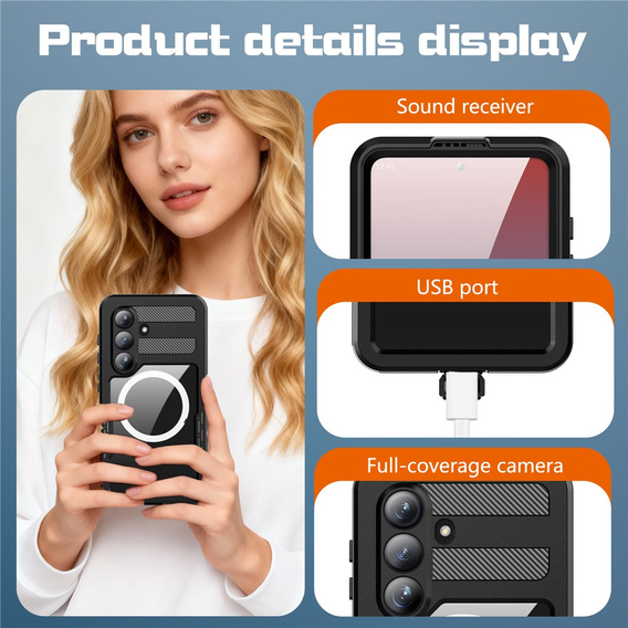 Etui wodoodporne do Samsung Galaxy S26, Redpepper, do MagSafe, czarne