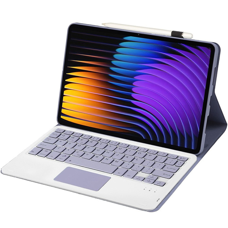 Etui z klawiaturą do Xiaomi Pad 7 / Xiaomi Pad 7 Pro, TouchPad, fioletowe