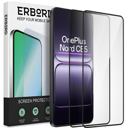 2x Szkło Hartowane do OnePlus Nord CE5, ERBORD 3D pełne, szybka na cały ekran