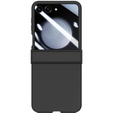 Etui do Samsung Galaxy Z Flip7 FE / Z Flip6, Ring Holder, ze szkłem, czarne