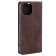 Etui do iPhone 15, ERBORD Vintage portfel z klapką, kawowe