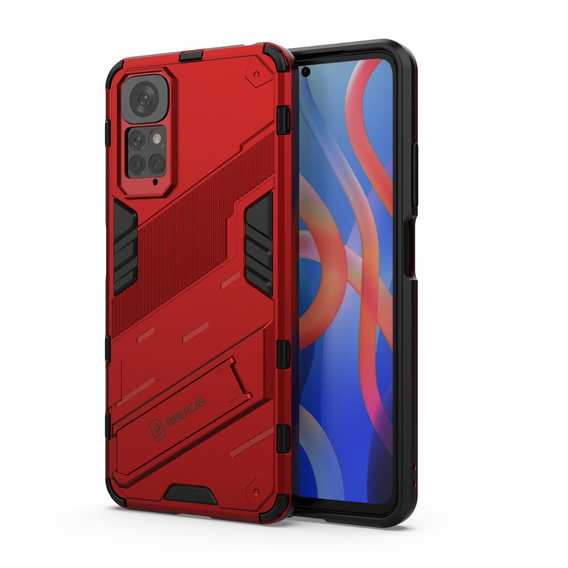 Etui do Xiaomi Redmi Note 11/11S, Military kickstand, czerwone