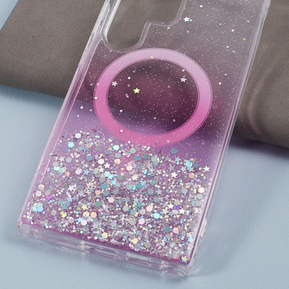 Etui do Samsung Galaxy S24 Ultra, Glittery, do MagSafe, różowe