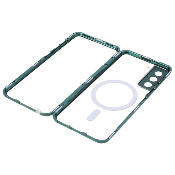 Etui Magnetic Dual Glass MagSafe do Samsung Galaxy S21+ Plus, zielone