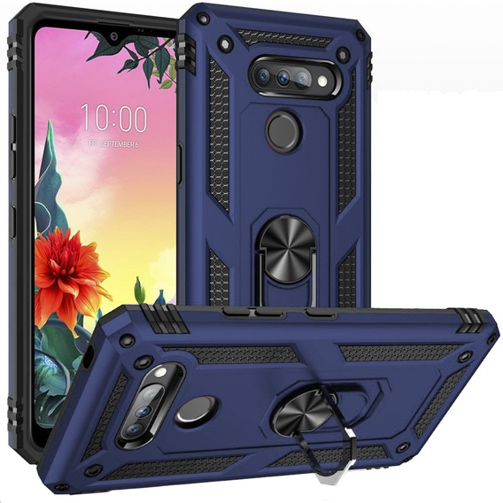 Etui pancerne do LG K50S, Nox Case Ring, granatowe