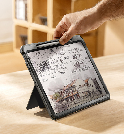 Etui Dexnor 360° do iPad Pro 13" 2024 (7 gen.), z paskiem i miejscem na rysik - czarne