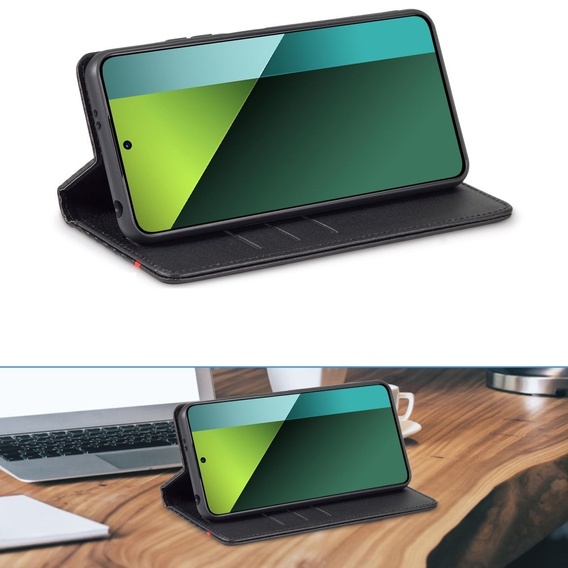 Etui z klapką do Xiaomi Redmi Note 13 Pro 5G, Carbon LC.IMEEKE, czarne