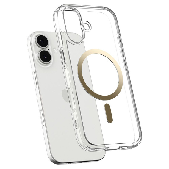 Etui Spigen do iPhone 17, Ultra Hybrid MagSafe, Clear/Gold