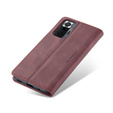 Etui CASEME do Xiaomi Redmi Note 10 Pro, Leather Wallet Case, czerwone
