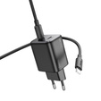 HOCO Ładowarka Sieciowa 2x USB Type-C PD QC 45W GaN, czarna + Kabel USB Type-C