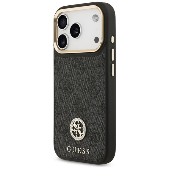 Etui GUESS do iPhone 17 Pro, 4G Strass Logo, do MagSafe, czarne